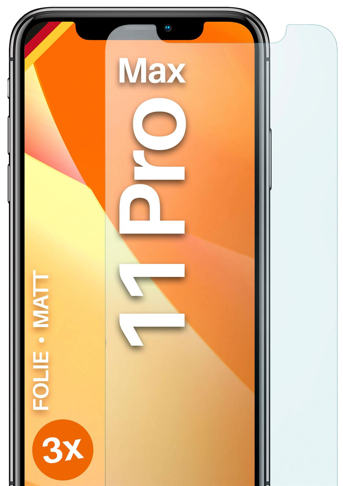 MOEX Schutzfolie, Displayschutz(für matt Apple Max) Pro iPhone 3x 11