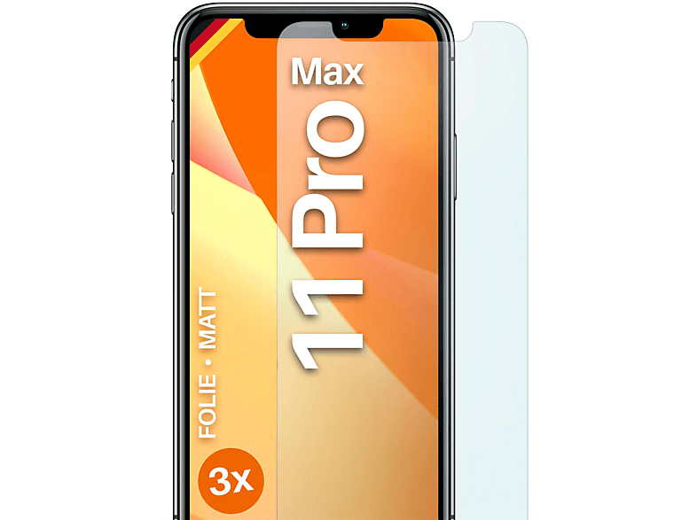 MOEX 3x Schutzfolie, matt Displayschutz(für Apple iPhone 11 Pro Max)