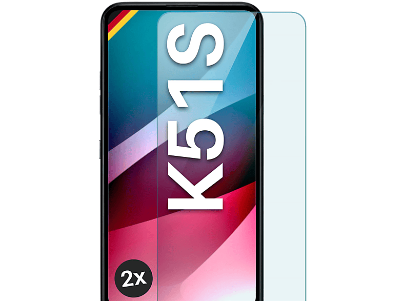 klar LG K51S) Schutzfolie, Panzerglas MOEX Schutzglas(für 2x -