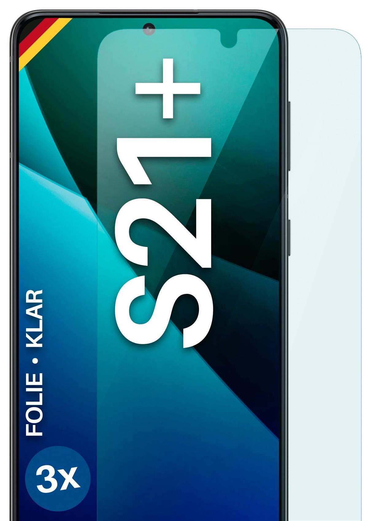 MOEX Displayschutz(für 3x Samsung Galaxy Schutzfolie, S21 klar Plus)