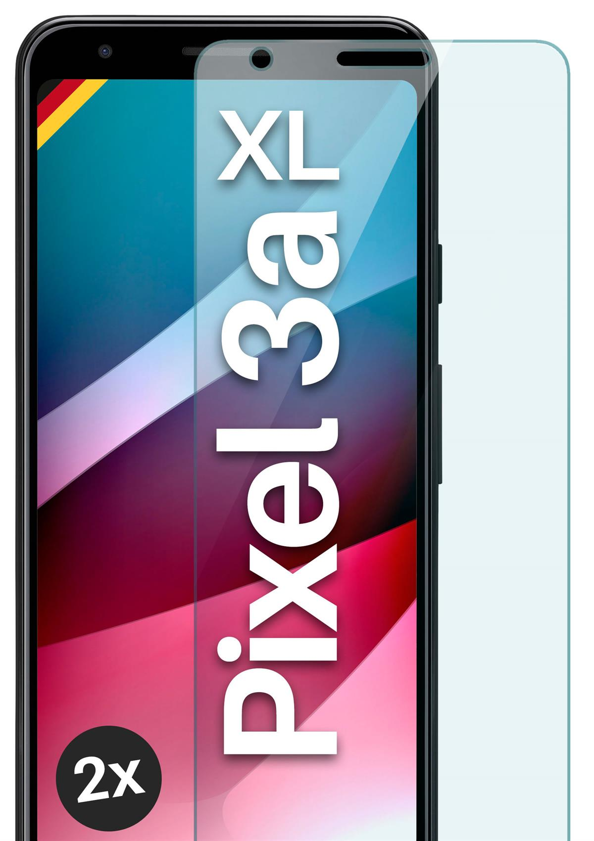 MOEX 2x Panzerglas - Schutzfolie, Google Pixel klar Schutzglas(für 3a XL)