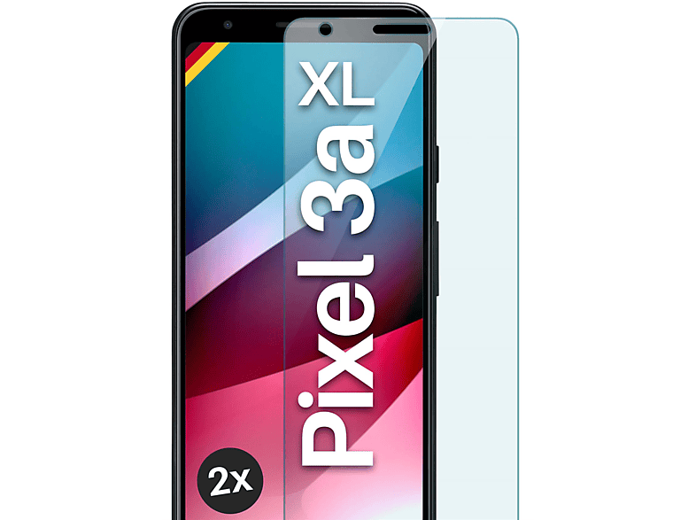 MOEX 2x Panzerglas - Schutzfolie, Google klar XL) 3a Pixel Schutzglas(für