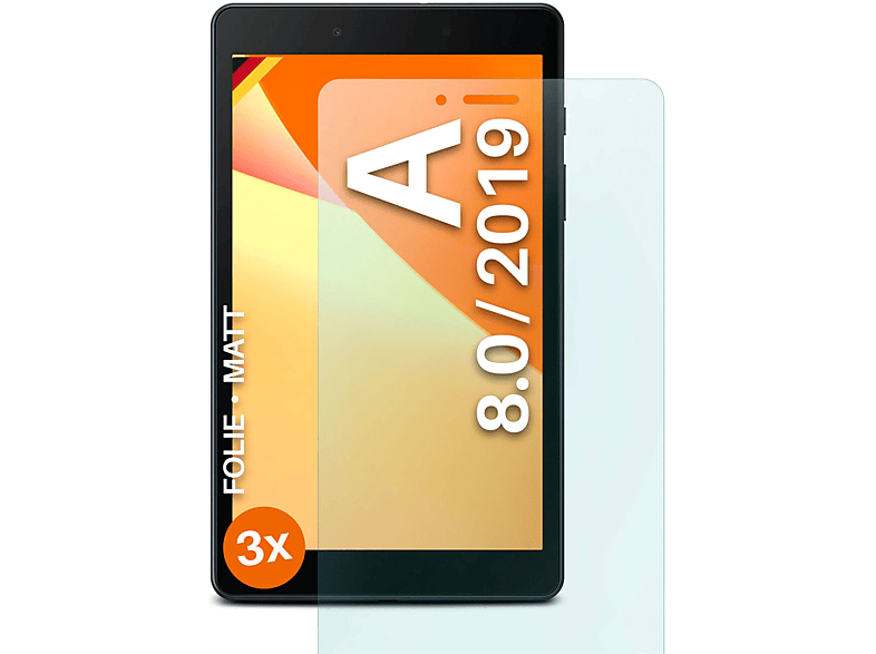 MOEX 3x Schutzfolie, matt Displayschutz(für Samsung Galaxy Tab A 8.0 2019)