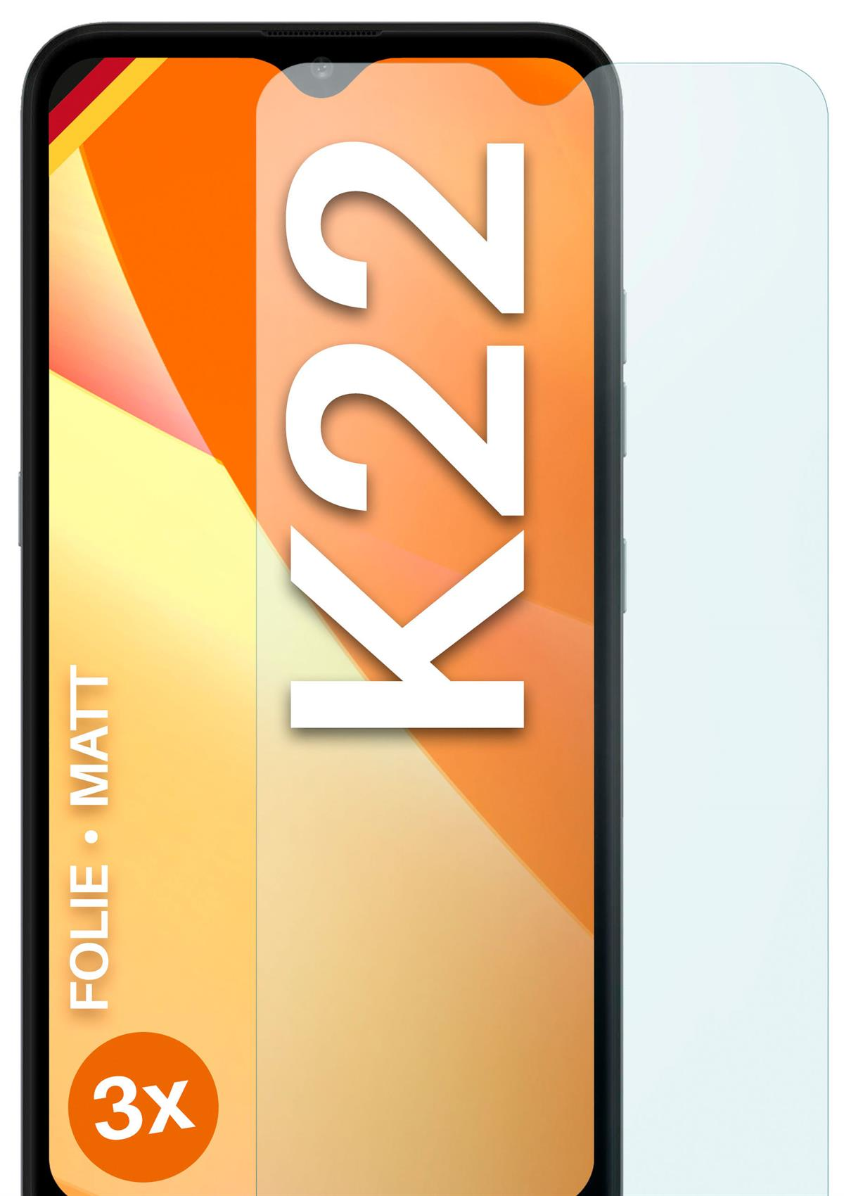 Schutzfolie, matt LG K22) MOEX Displayschutz(für 3x