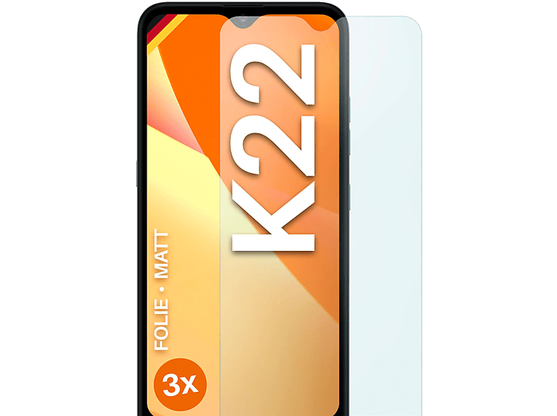 MOEX 3x Schutzfolie, matt Displayschutz(für LG K22)