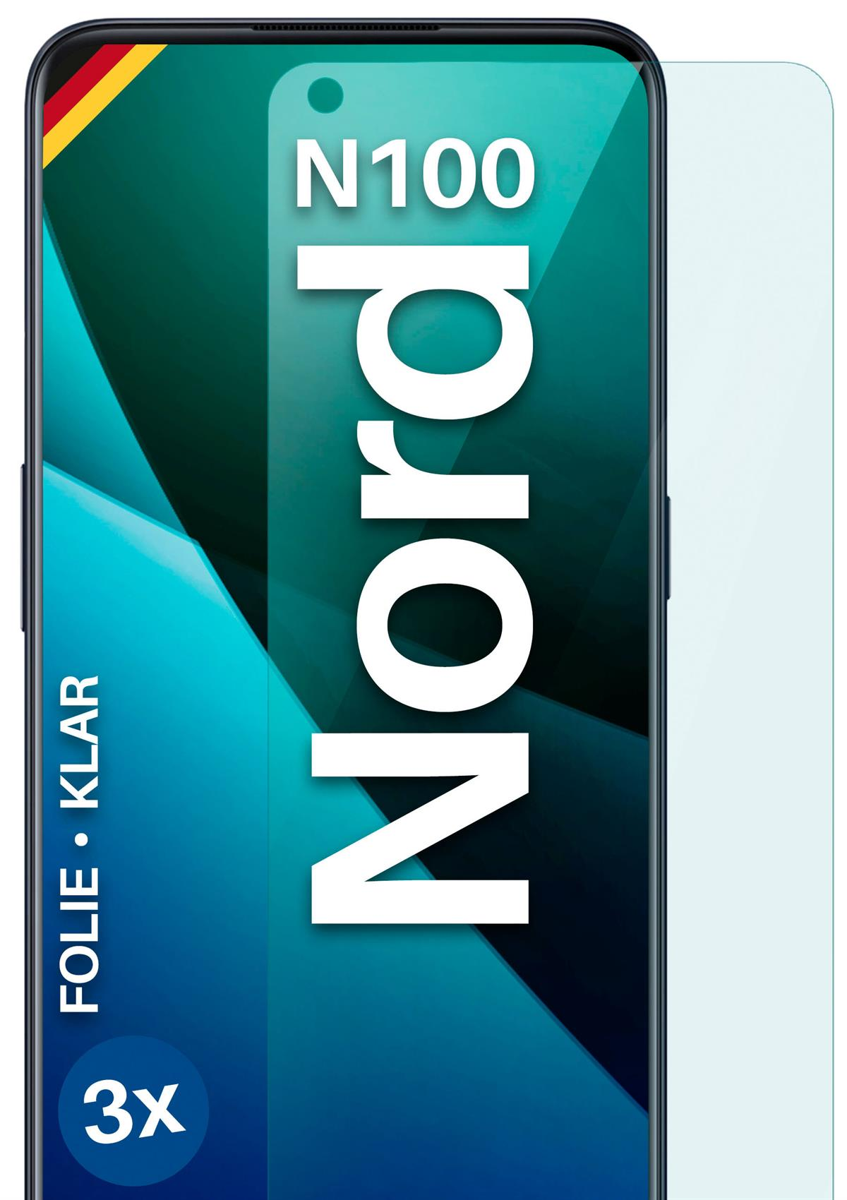 N100) Schutzfolie, 3x Nord klar MOEX Displayschutz(für OnePlus
