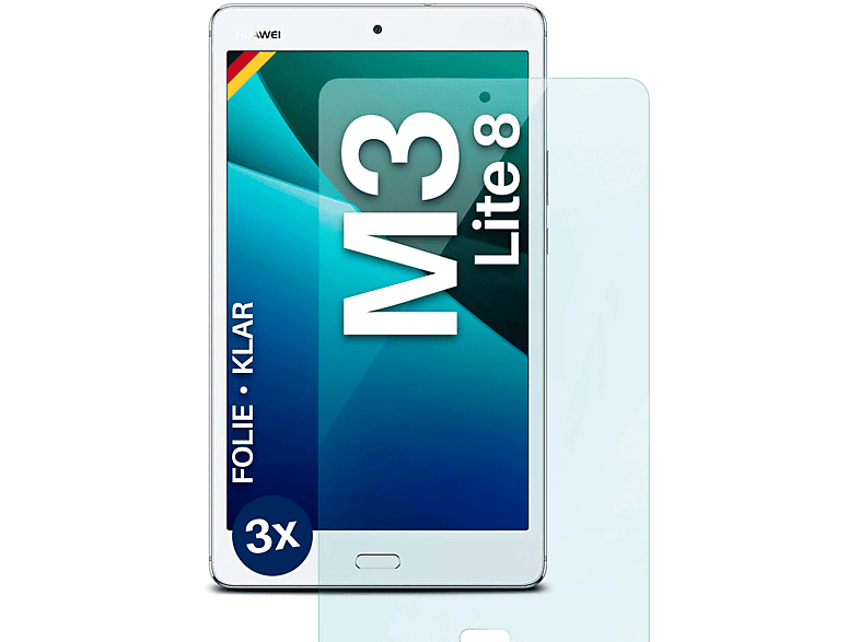 M3 Huawei Displayschutz(für MOEX Schutzfolie, 3x MediaPad 8) Lite klar