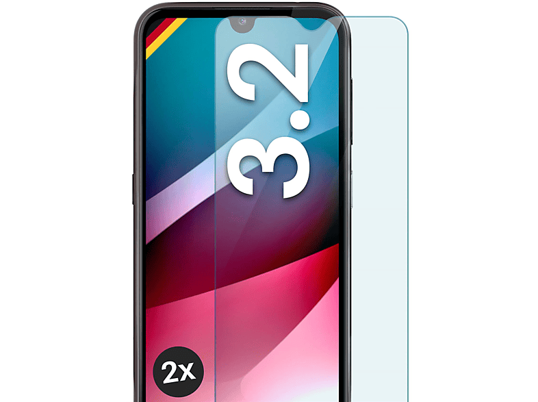 Nokia Schutzfolie, 2x Schutzglas(für klar MOEX Panzerglas - 3.2)