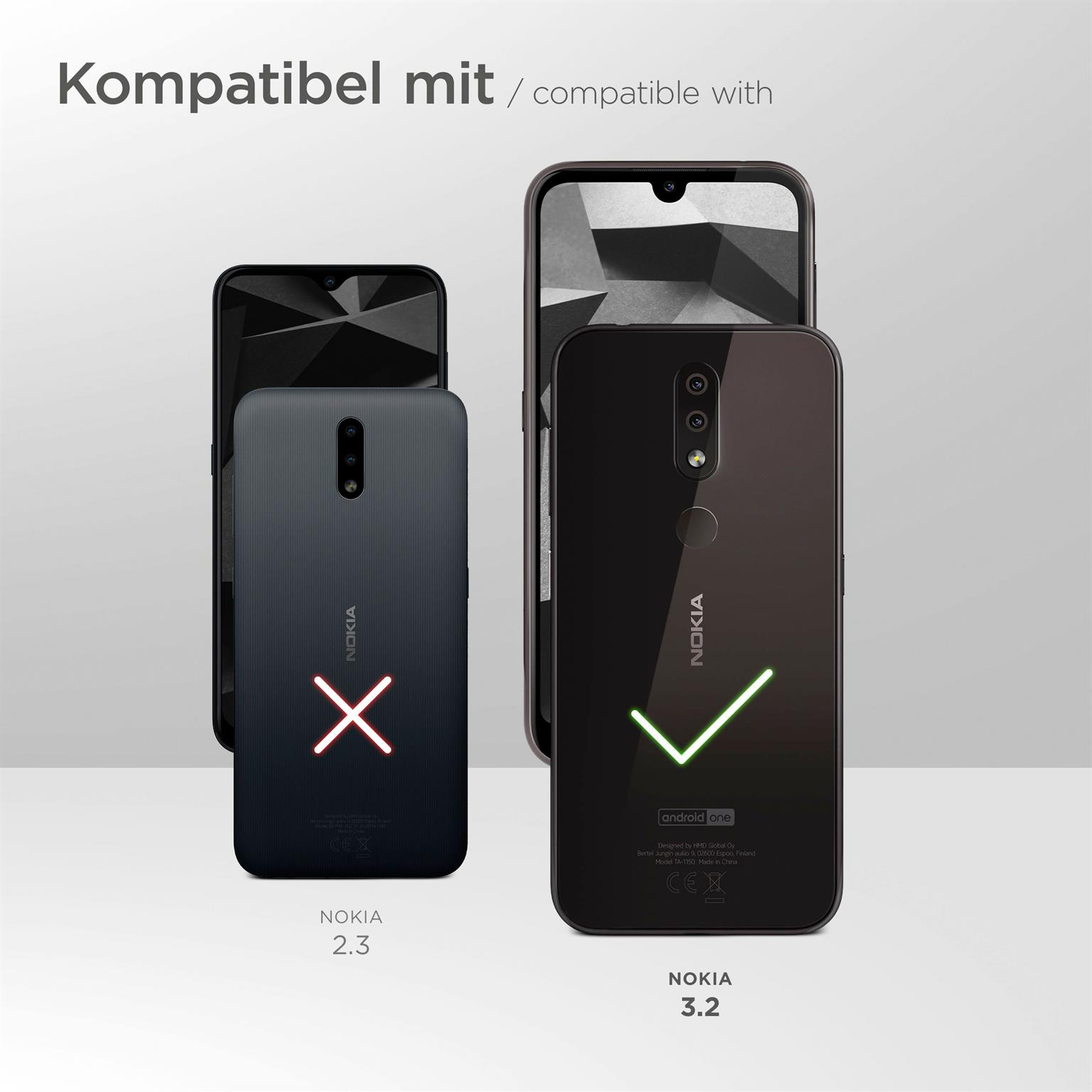 MOEX 2x Panzerglas Nokia - klar Schutzglas(für Schutzfolie, 3.2)