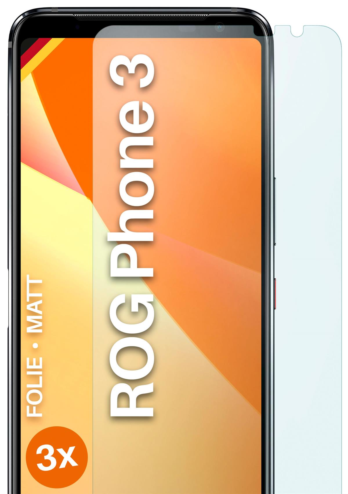 MOEX 3x Schutzfolie, matt Displayschutz(für Phone ASUS 3) ROG Asus