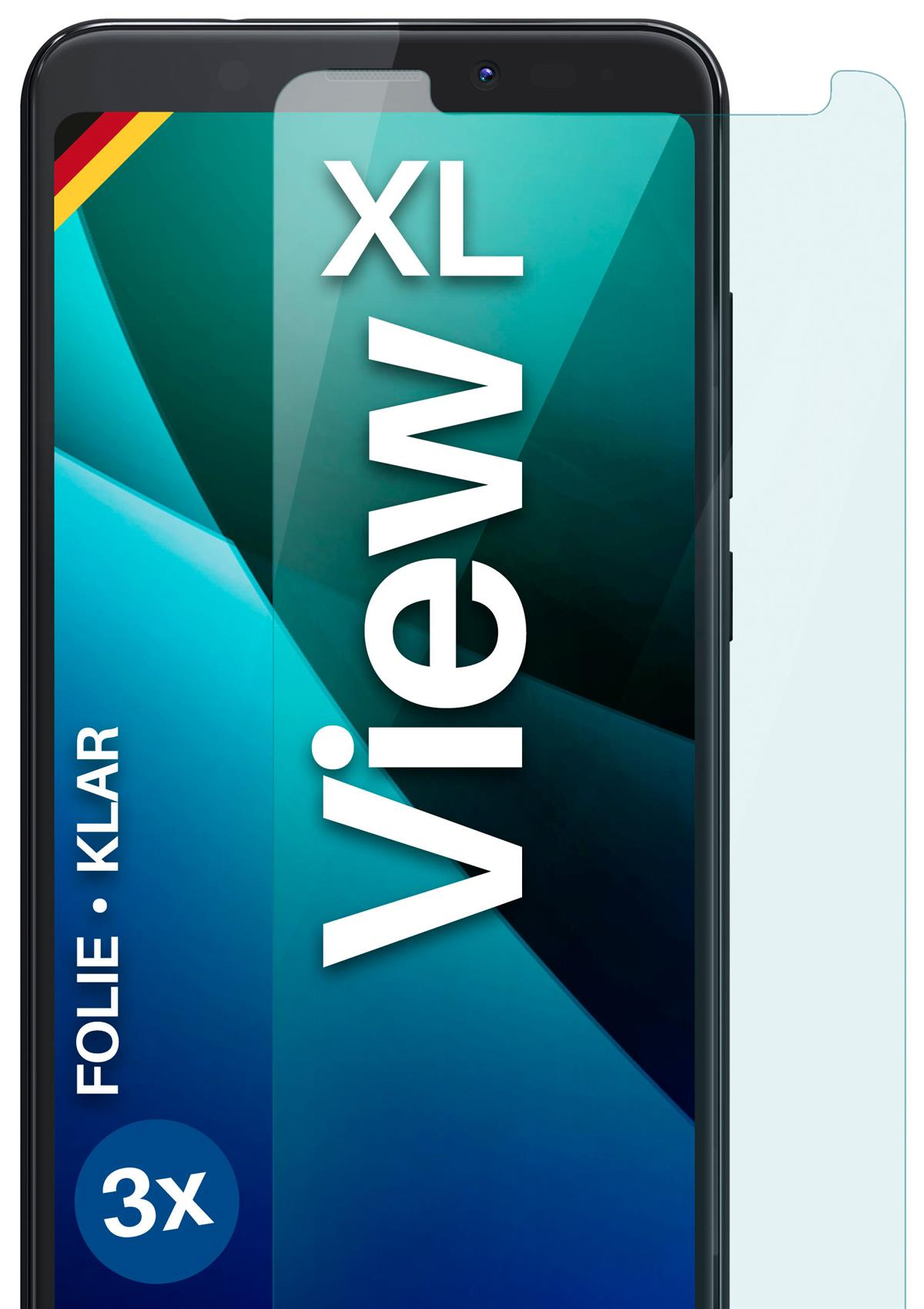 Schutzfolie, XL) 3x View Displayschutz(für klar Wiko MOEX