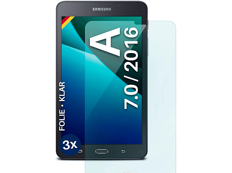 A Tab MOEX Galaxy Schutzfolie, 7.0 Displayschutz(für klar 3x Samsung 2016)