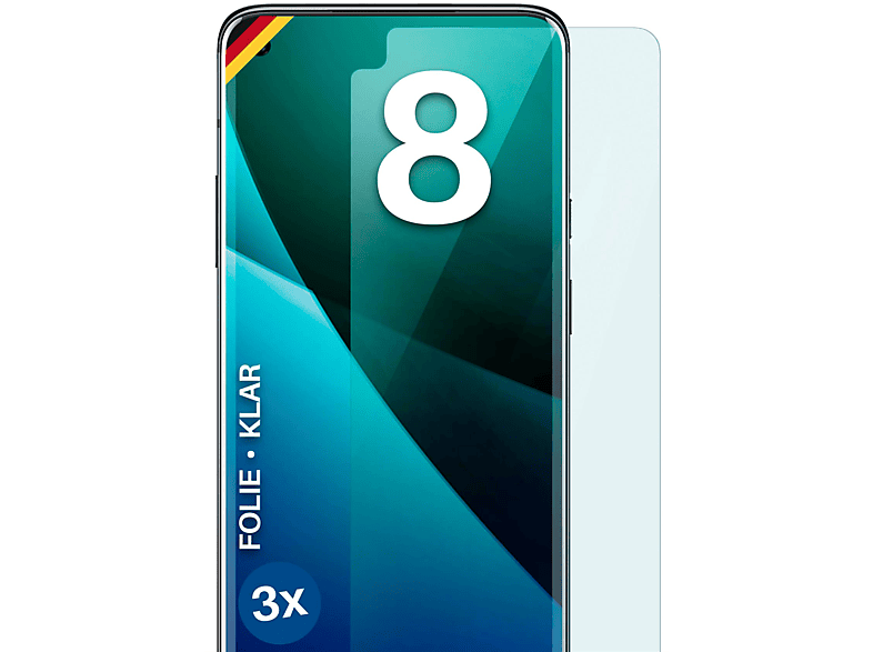 3x OnePlus Schutzfolie, klar MOEX Displayschutz(für 8)