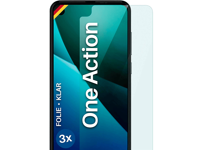 3x Displayschutz(für One Action) Schutzfolie, MOEX Motorola klar