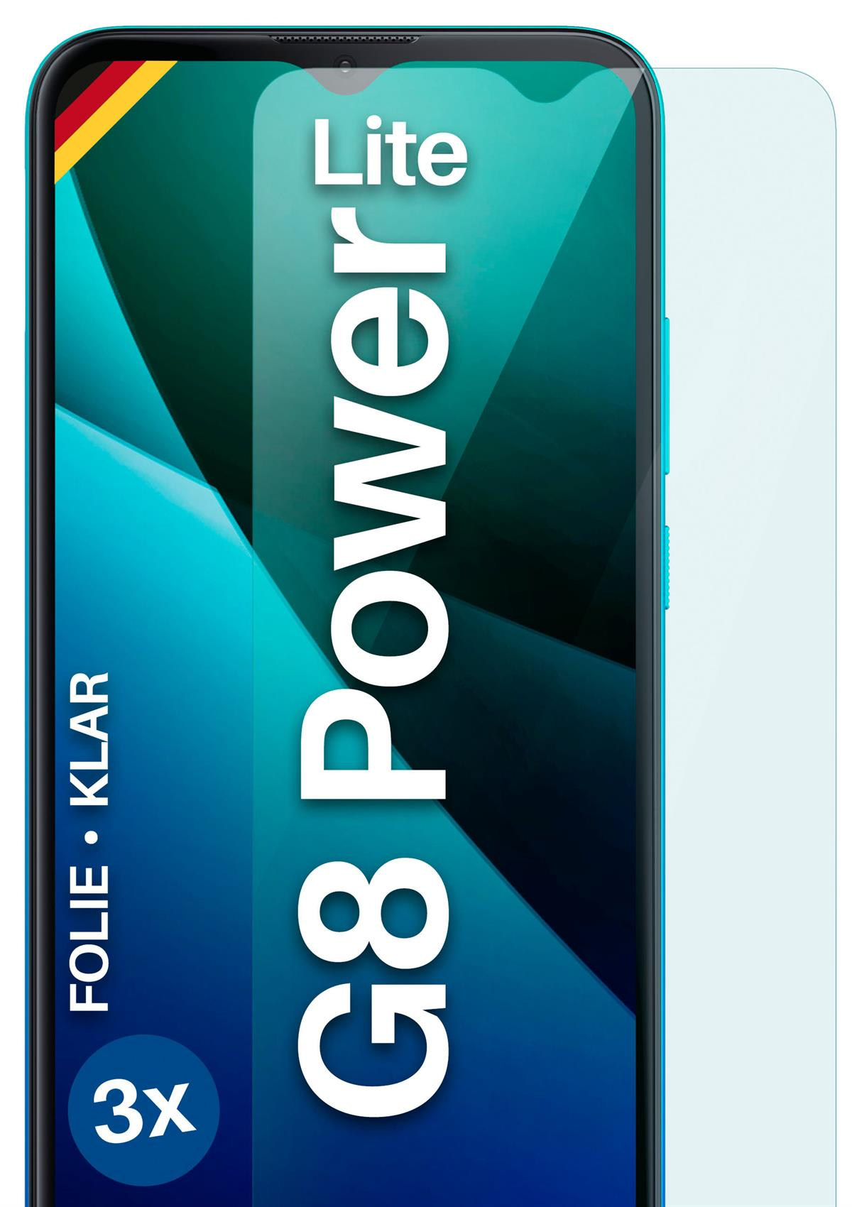 Schutzfolie, G8 Moto klar Power 3x Motorola MOEX Lite) Displayschutz(für