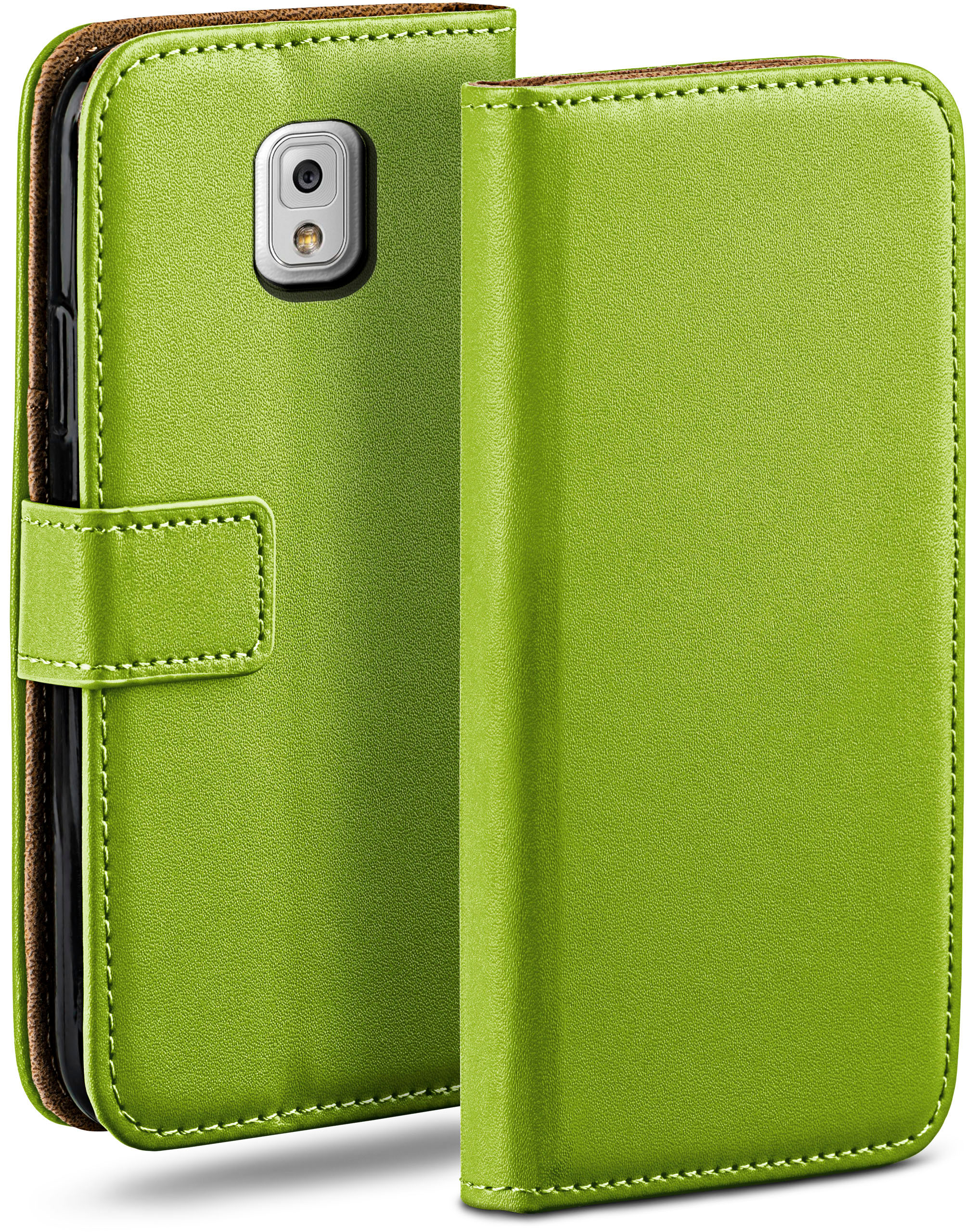 MOEX Bookcover, 3, Galaxy Lime-Green Book Case, Note Samsung,