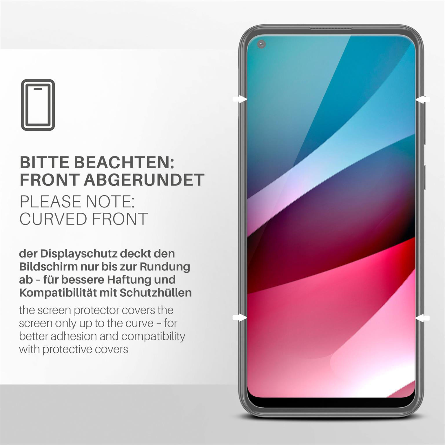 Samsung Schutzfolie, 2x Panzerglas MOEX Galaxy M11) Schutzglas(für klar -