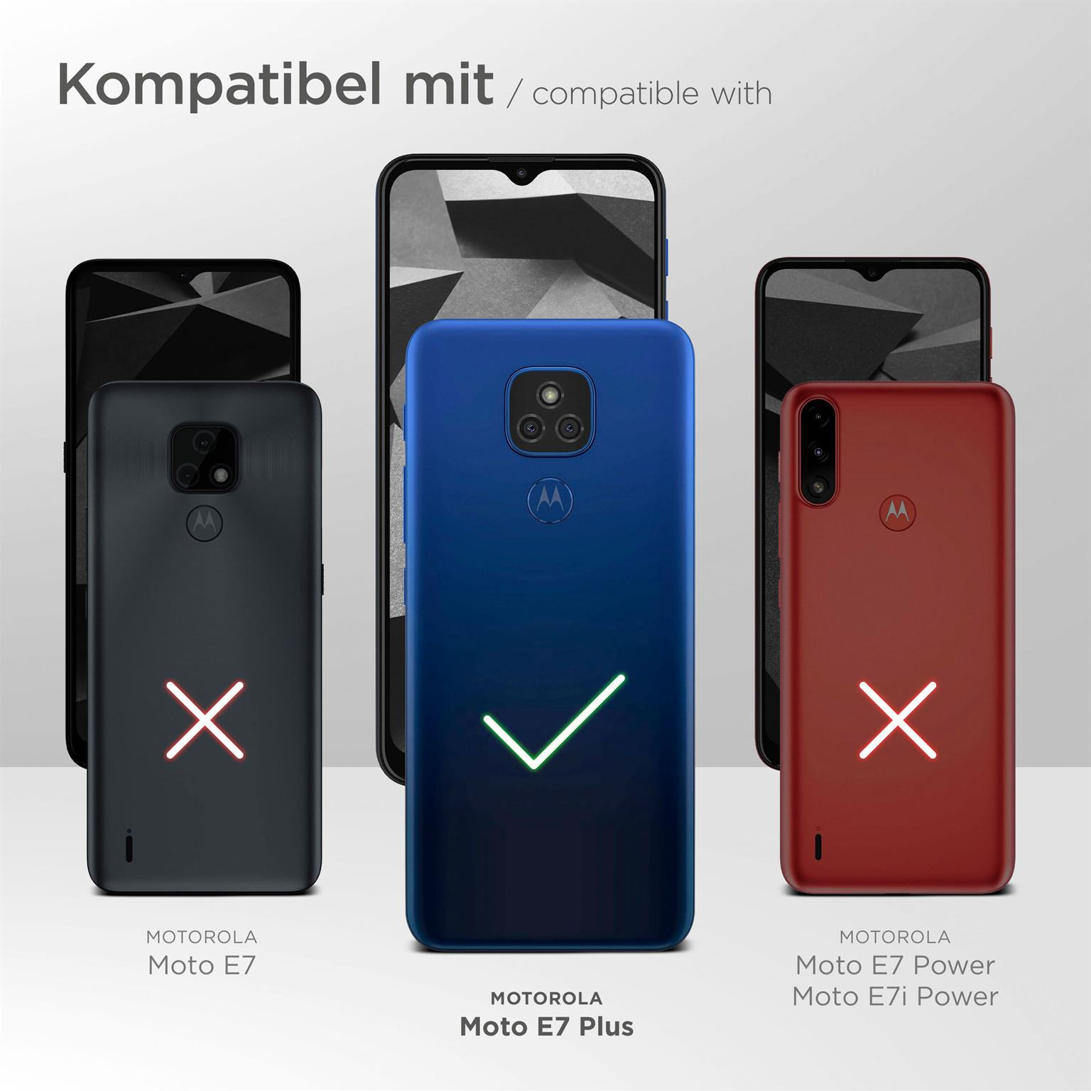 Drei Telefone, ein blaues mit Häkchen, schwarze und rote mit X-Zeichen, die die Kompatibilität mit Hüllen angeben.