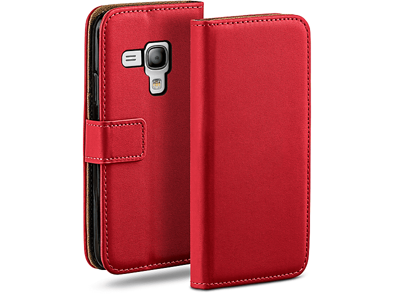 Bookcover, MOEX Blazing-Red S3 Mini, Galaxy Case, Book Samsung,