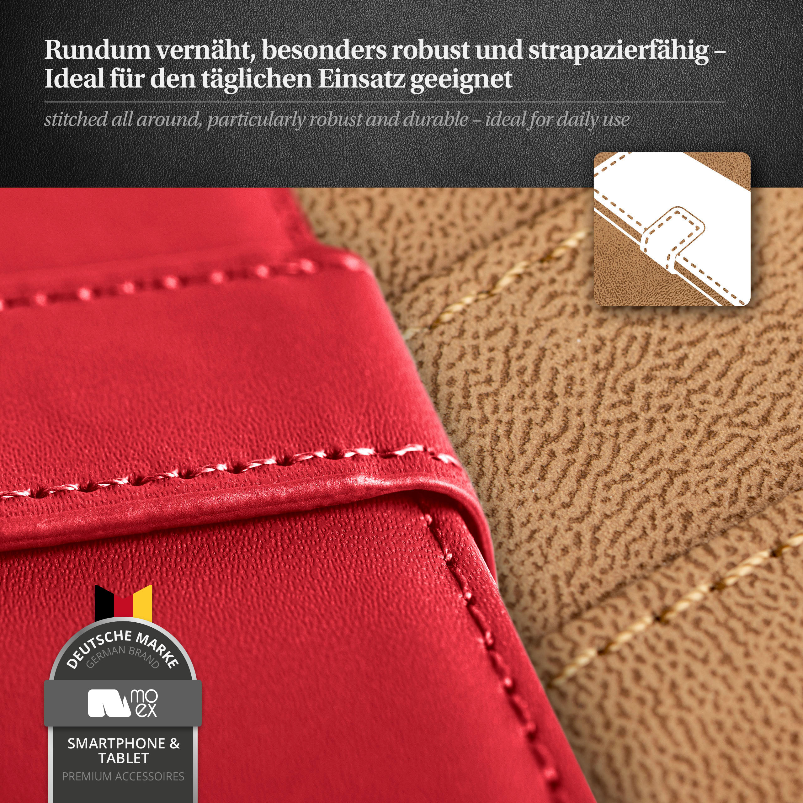 Bookcover, MOEX Blazing-Red S3 Mini, Galaxy Case, Book Samsung,