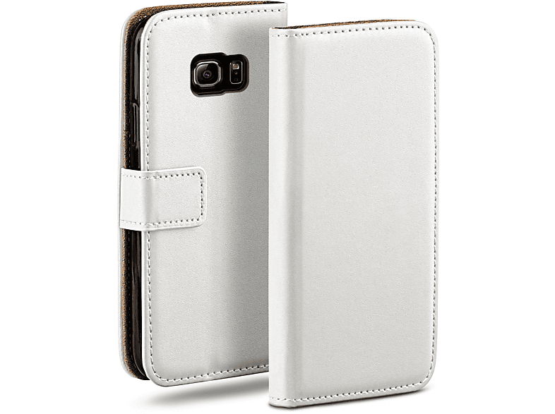 MOEX Book Case, Bookcover, Pearl-White Edge, Samsung, S6 Galaxy