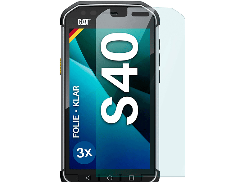 MOEX 3x Schutzfolie, klar Displayschutz(für CAT S40)