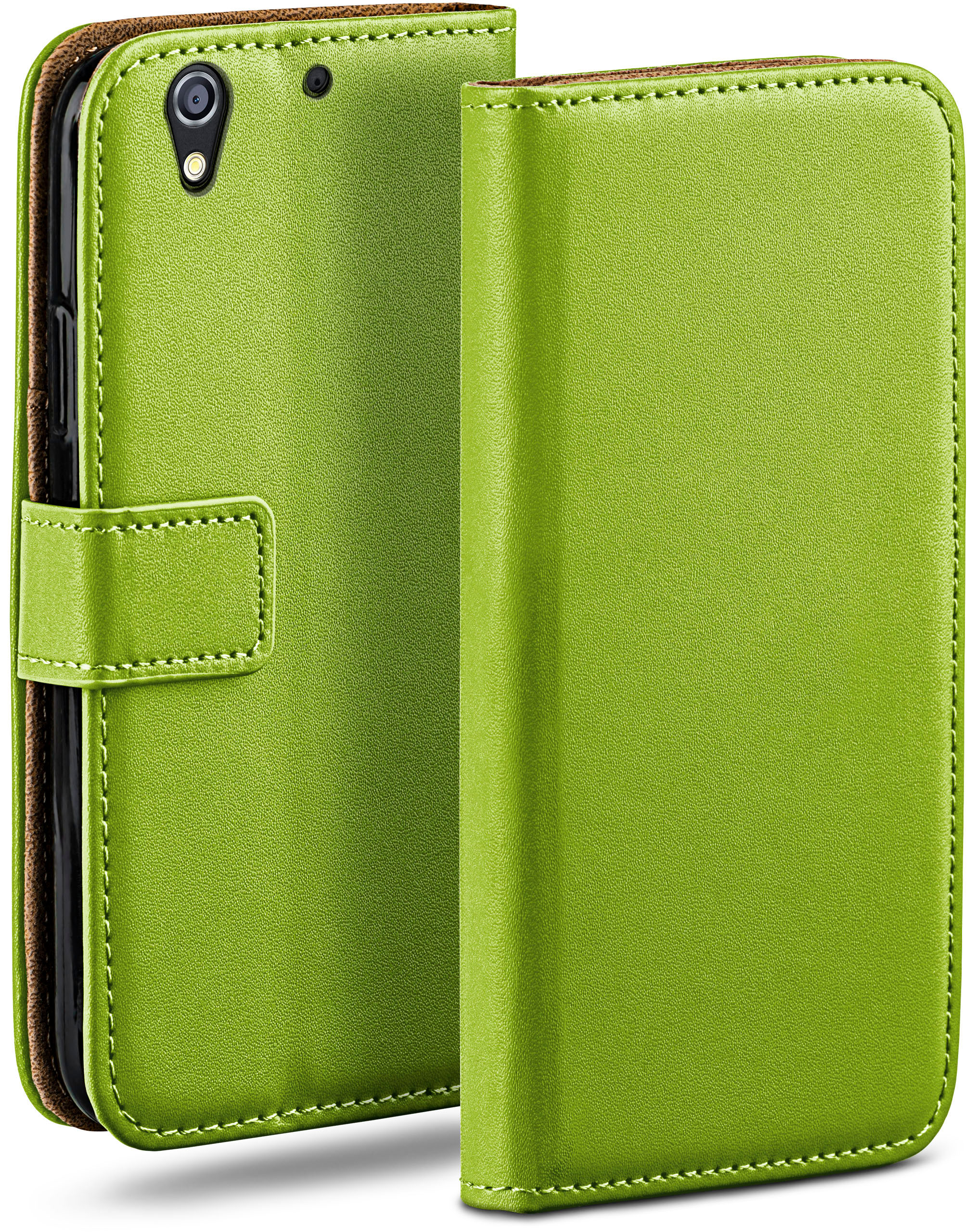 MOEX Book Case, 626G, HTC, Lime-Green Bookcover, Desire