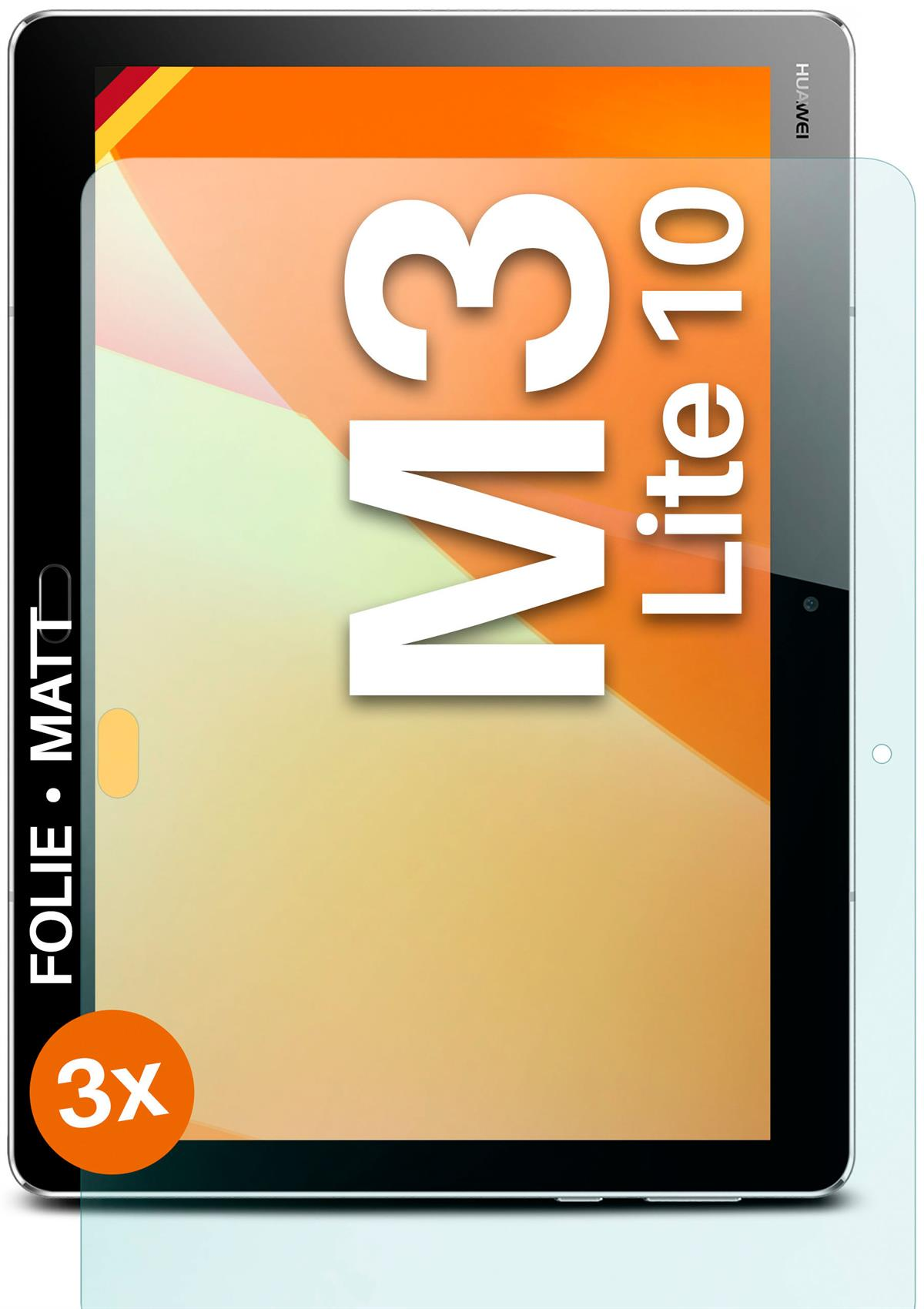 MOEX 3x 10) Lite M3 Schutzfolie, Displayschutz(für Huawei matt MediaPad