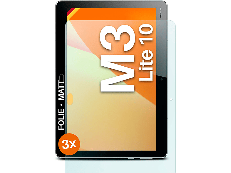 Lite Huawei MOEX 10) 3x Schutzfolie, M3 MediaPad Displayschutz(für matt