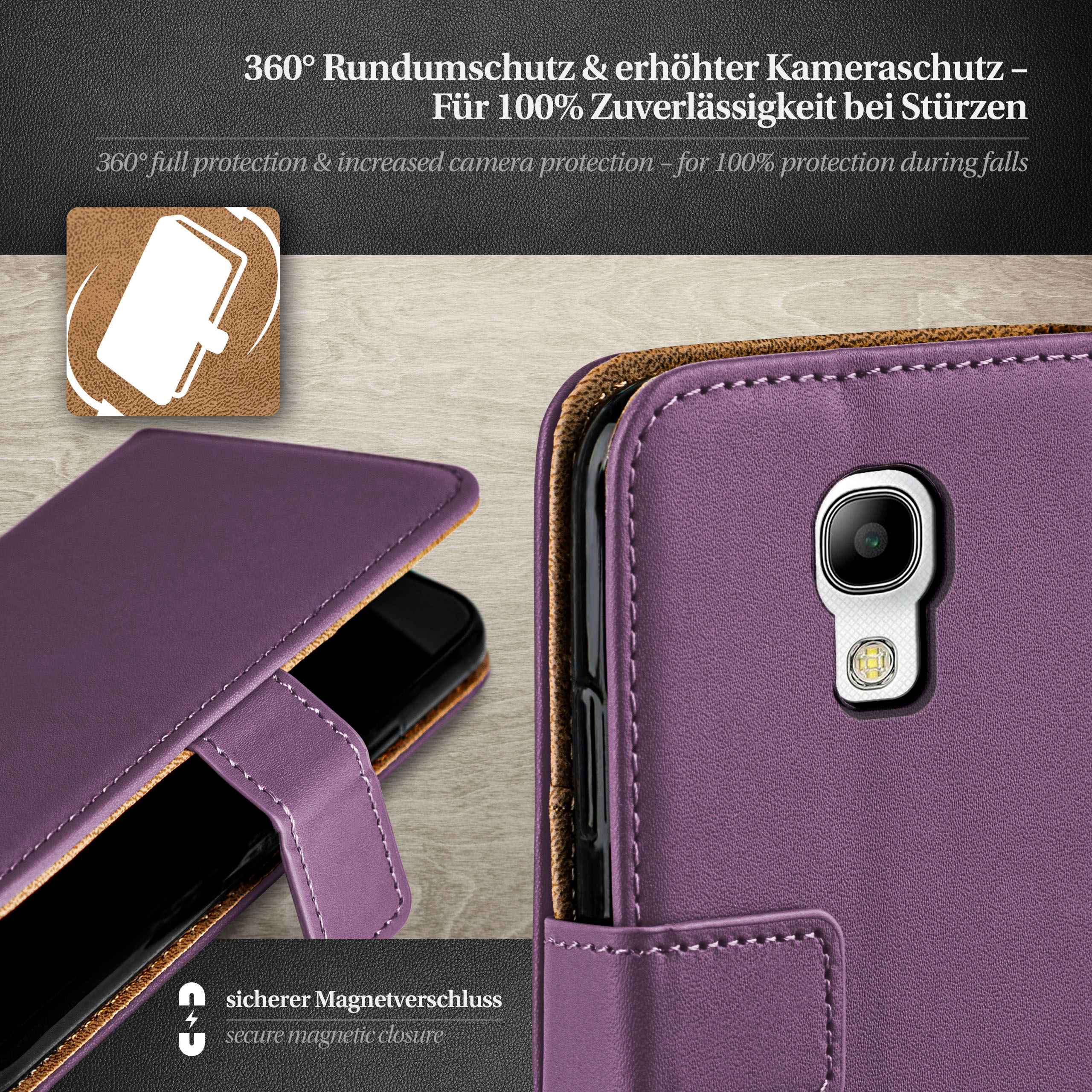 MOEX Book Case, Bookcover, Samsung, S4 Indigo-Violet Mini, Galaxy