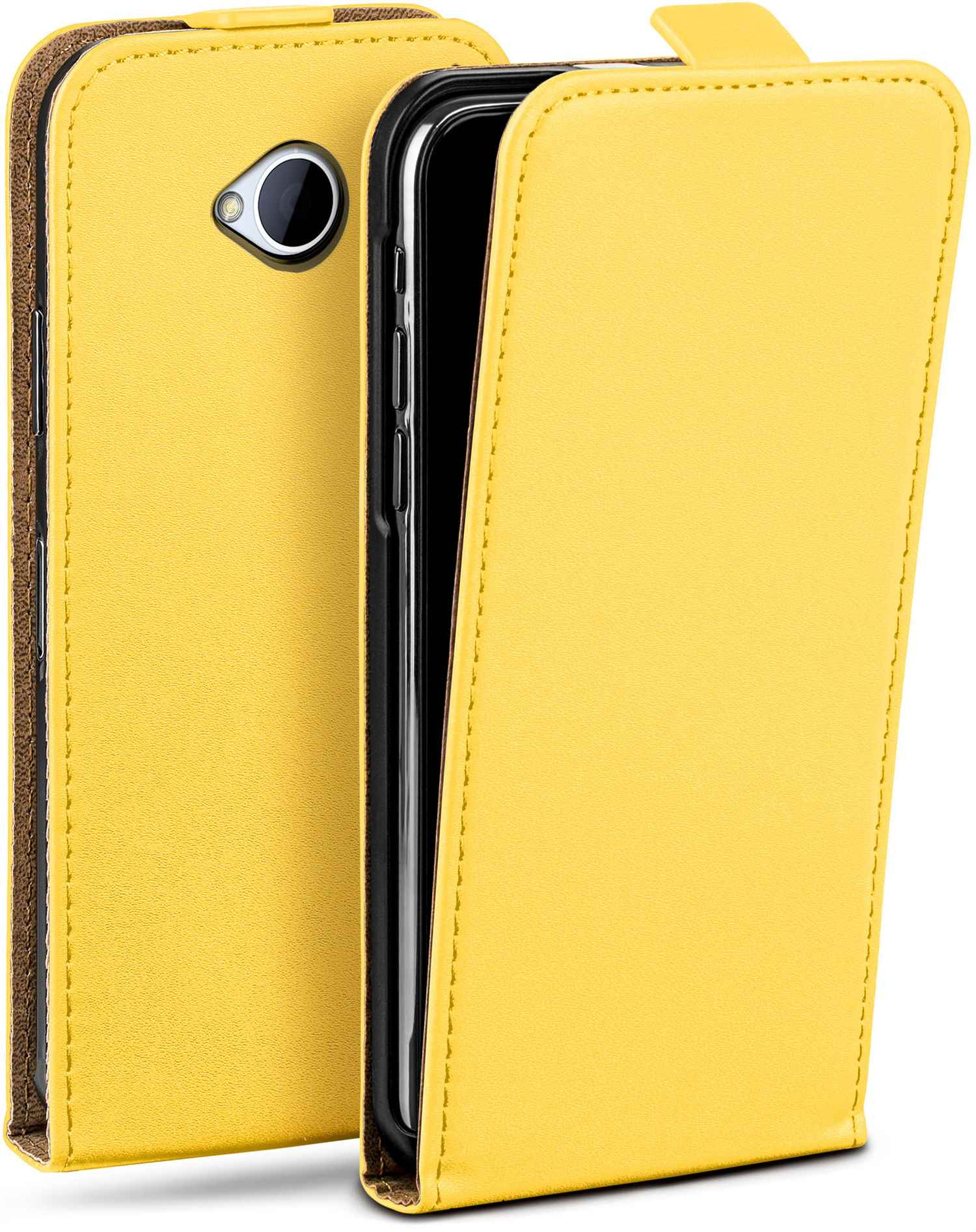 One HTC, M7, Acid-Yellow MOEX Case, Flip Flip Cover,