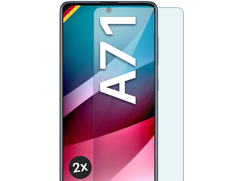 MOEX 2x - Schutzfolie, klar Schutzglas(für Samsung A71) Panzerglas Galaxy