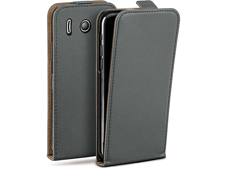 MOEX Flip Case, Flip Cover, Huawei, Y300, Ascend Anthracite-Gray