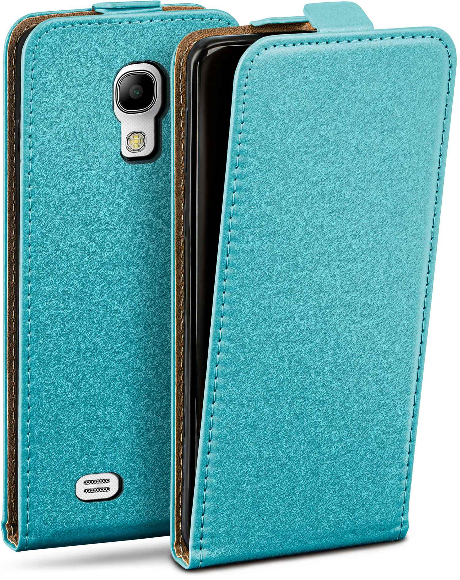 Samsung, Case, Aqua-Cyan Flip S4 Galaxy Mini, Cover, MOEX Flip