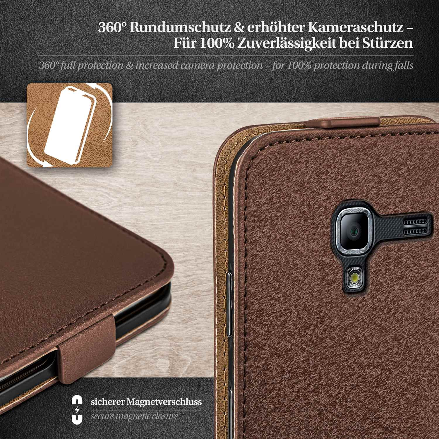 Oxide-Brown Flip Samsung, Ace Cover, Flip Galaxy 2, Case, MOEX