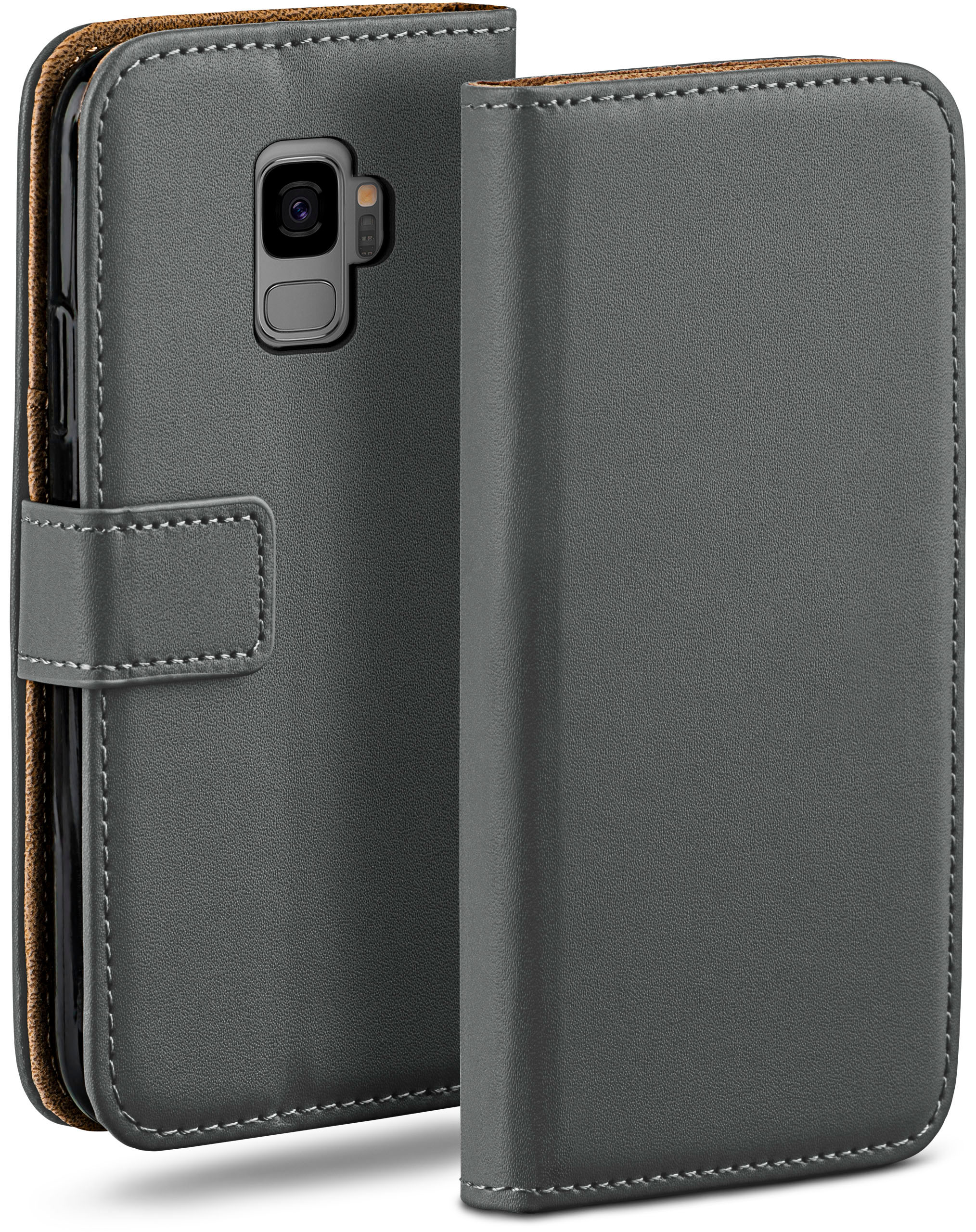 MOEX Book Case, Bookcover, Samsung, S9, Galaxy Anthracite-Gray
