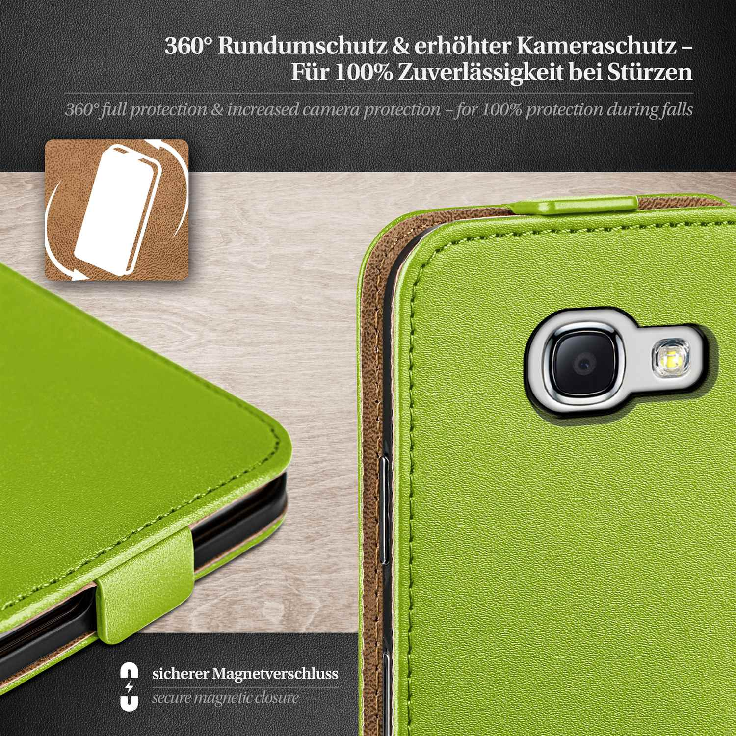 MOEX Flip Case, Flip Samsung, Cover, Galaxy 2, Note Lime-Green