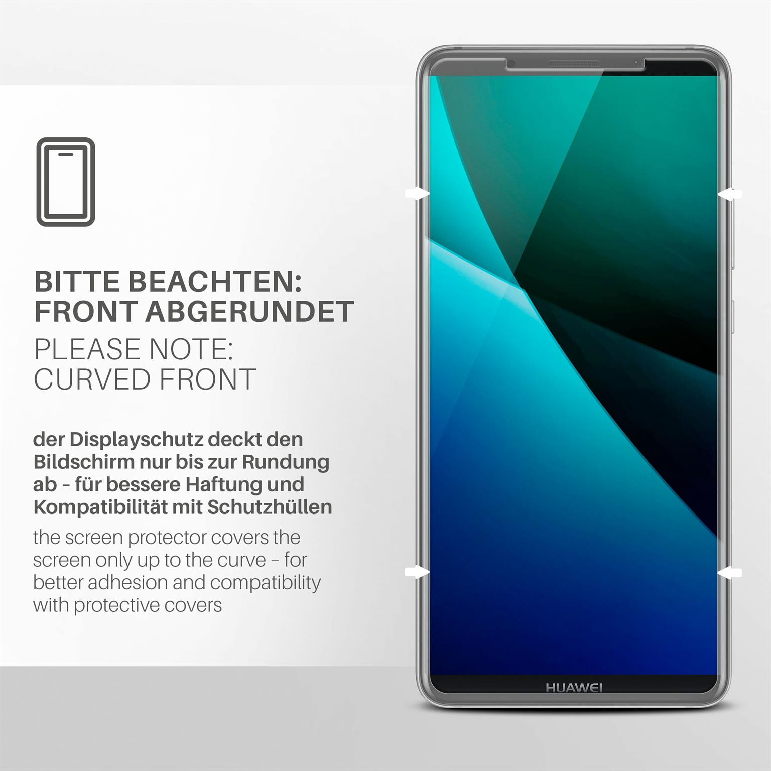 MOEX 3x Schutzfolie, Pro) Mate 10 Huawei Displayschutz(für klar