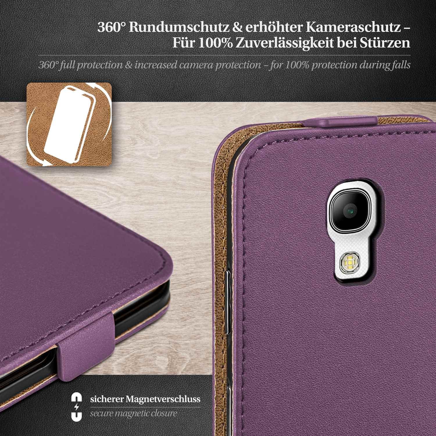 Case, Indigo-Violet Galaxy MOEX Flip Cover, Samsung, S4, Flip