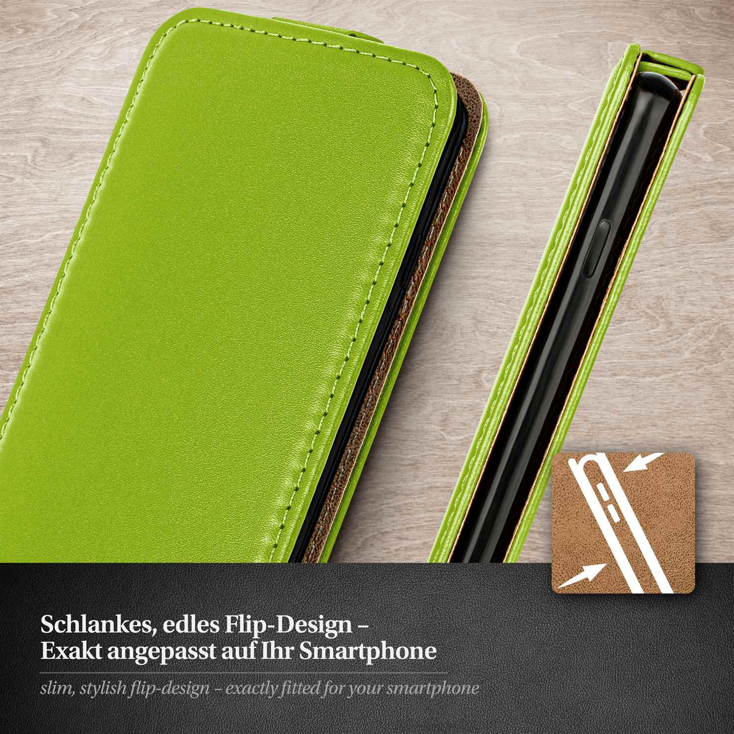 MOEX Lime-Green Cover, Samsung, Flip S8, Flip Galaxy Case,
