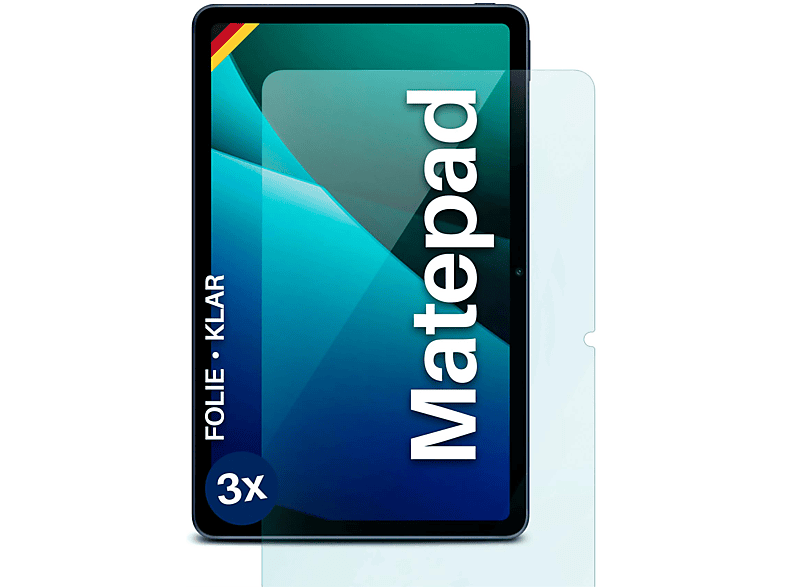 MOEX 3x Schutzfolie, Displayschutz(für klar MatePad) Huawei