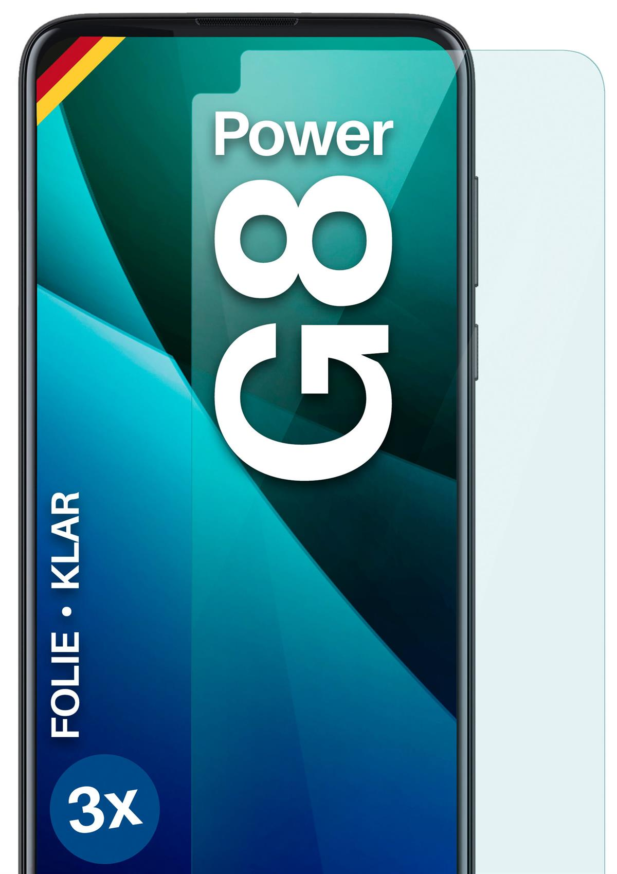 3x Schutzfolie, Moto Power) Motorola MOEX klar G8 Displayschutz(für