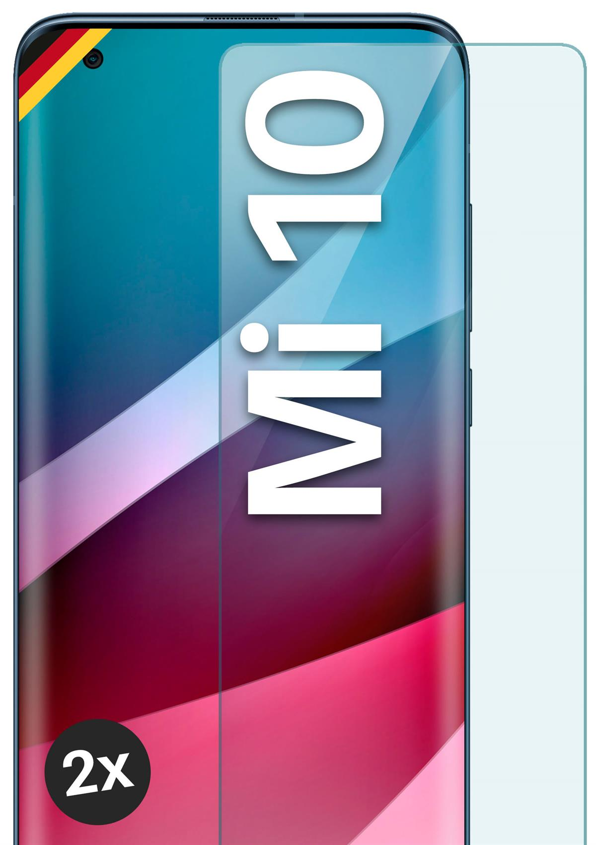 10) - klar 2x MOEX Xiaomi Schutzglas(für Mi Schutzfolie, Panzerglas