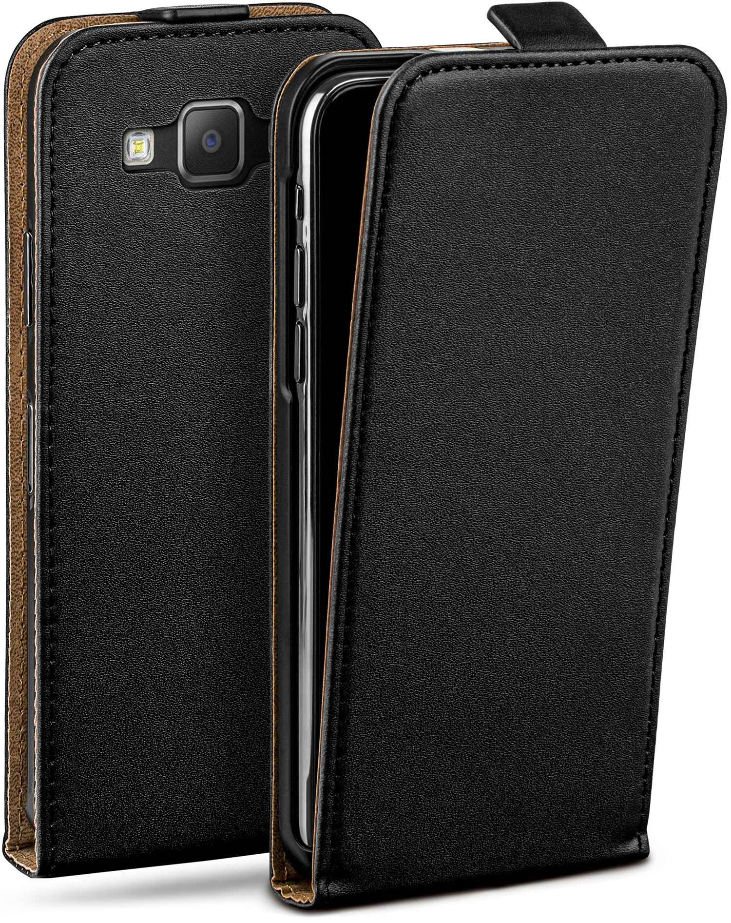 Galaxy A7 (2015), Flip Case, Cover, Deep-Black MOEX Flip Samsung,