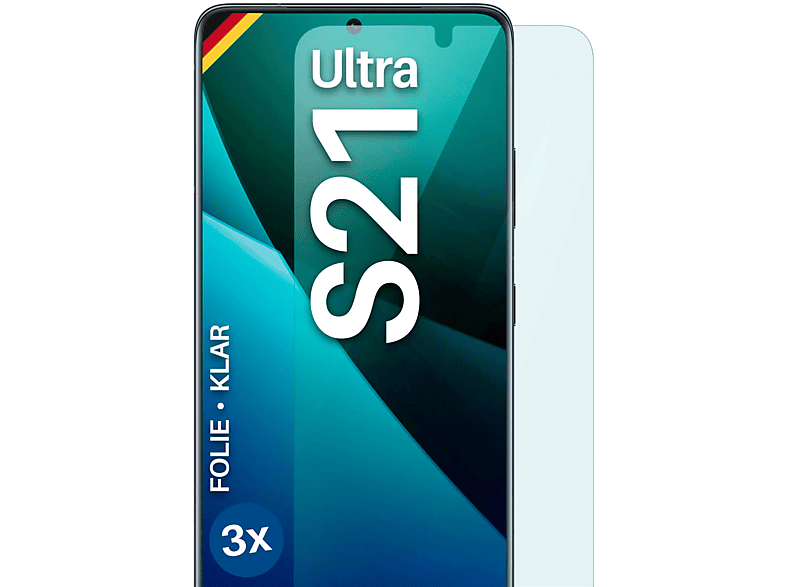 Galaxy S21 Schutzfolie, Ultra) MOEX 3x Samsung Displayschutz(für klar