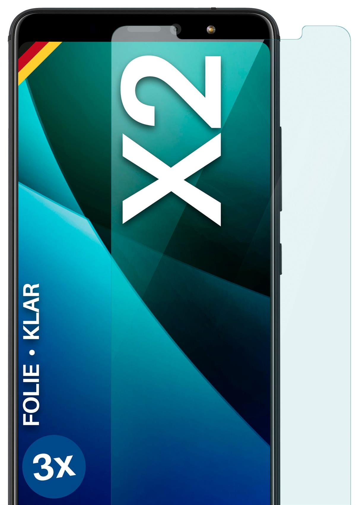 MOEX 3x Schutzfolie, klar Displayschutz(für X2) BQ AQUARIS