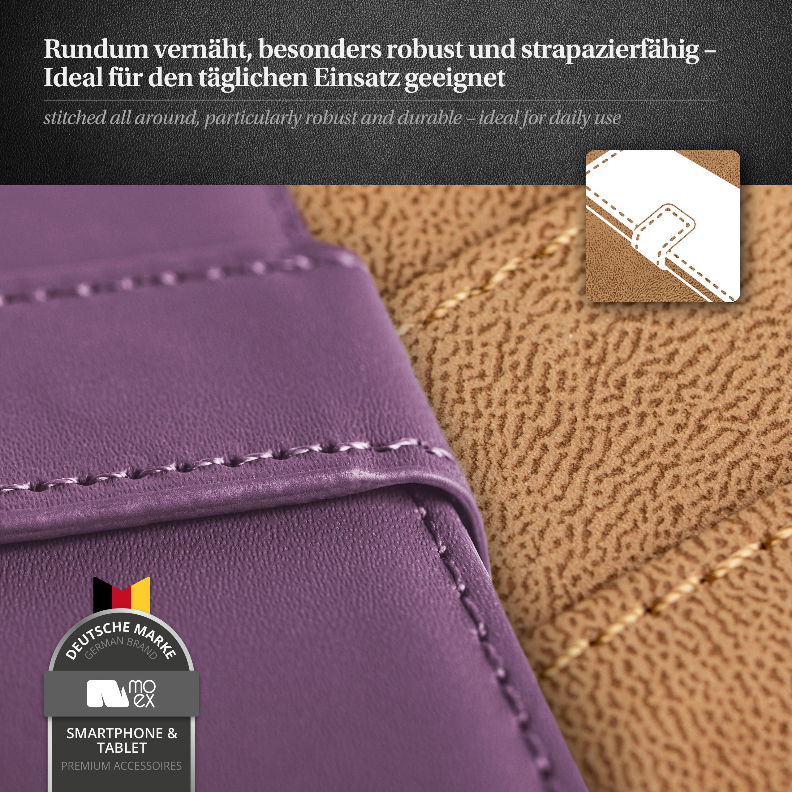 Indigo-Violet Book Case, Bookcover, S6 Edge, MOEX Galaxy Samsung,