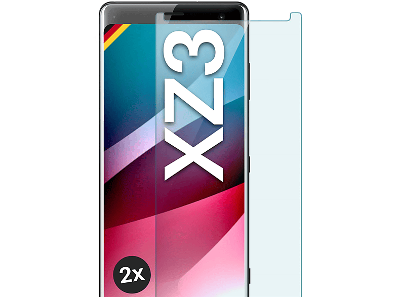 MOEX 2x Panzerglas - Schutzfolie, XZ3) Schutzglas(für Xperia klar Sony
