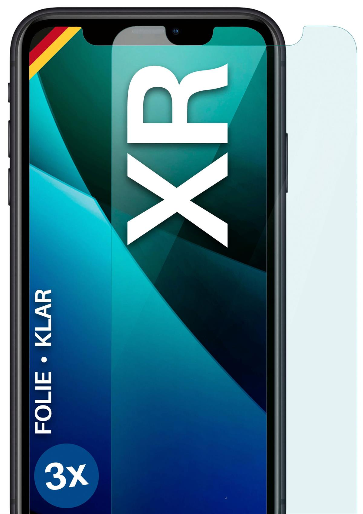 Schutzfolie, iPhone XR) klar MOEX Displayschutz(für Apple 3x