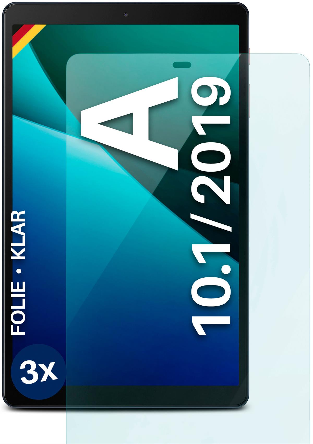 MOEX 3x Schutzfolie, klar Displayschutz(für Samsung Tab 10.1 A (2019))